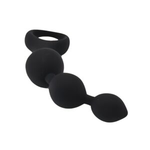 Alternative view of Loving Joy Triple Ripple Anal Beads-Black