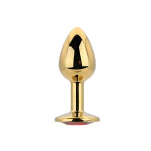 Alternative view of Toosh Gold Metal Butt Plug Small Red Stone