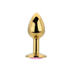 Alternative view of Toosh Gold Metal Butt Plug Small Pink Stone